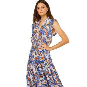 NWT - Misa Los Angeles Trina Dress - Floral Blue Pansy (Small)